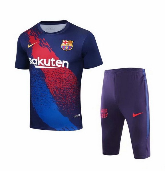 Camiseta de Entrenamiento Barcelona Conjunto Completo 2019 2020 Azul Marino Rojo